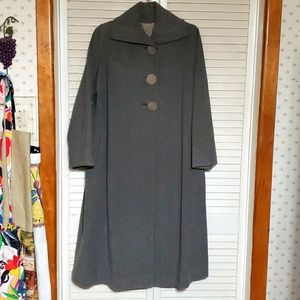 1960s Wool Blend Coat Tea Length Natalie Green